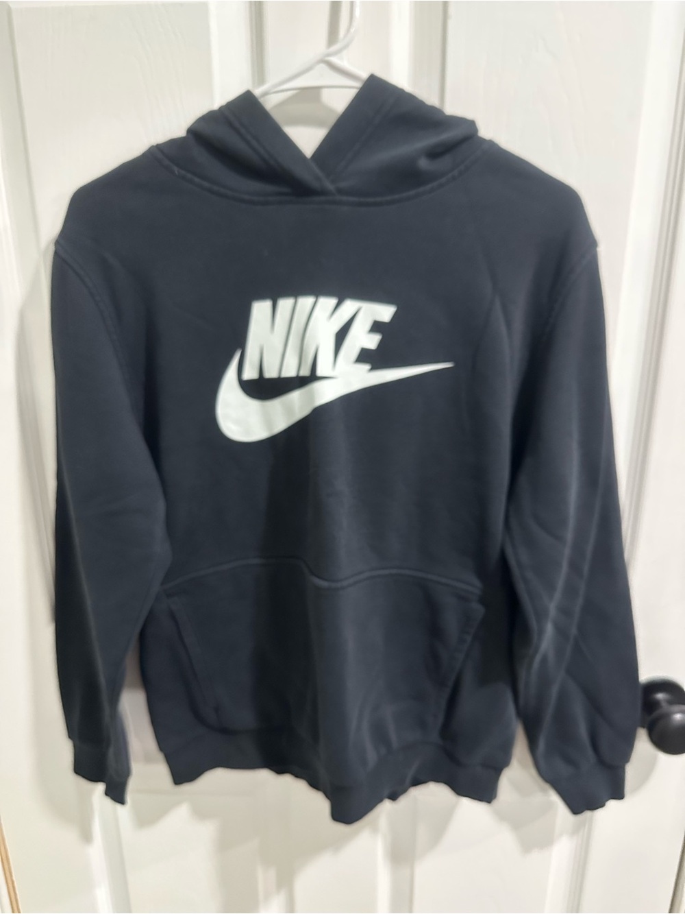 Nike Black Hoodie with White Swoosh Logo